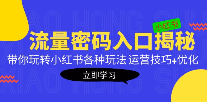 小红书流量密码入口揭秘：带你玩转小红书各种玩法 运营技巧+优化！