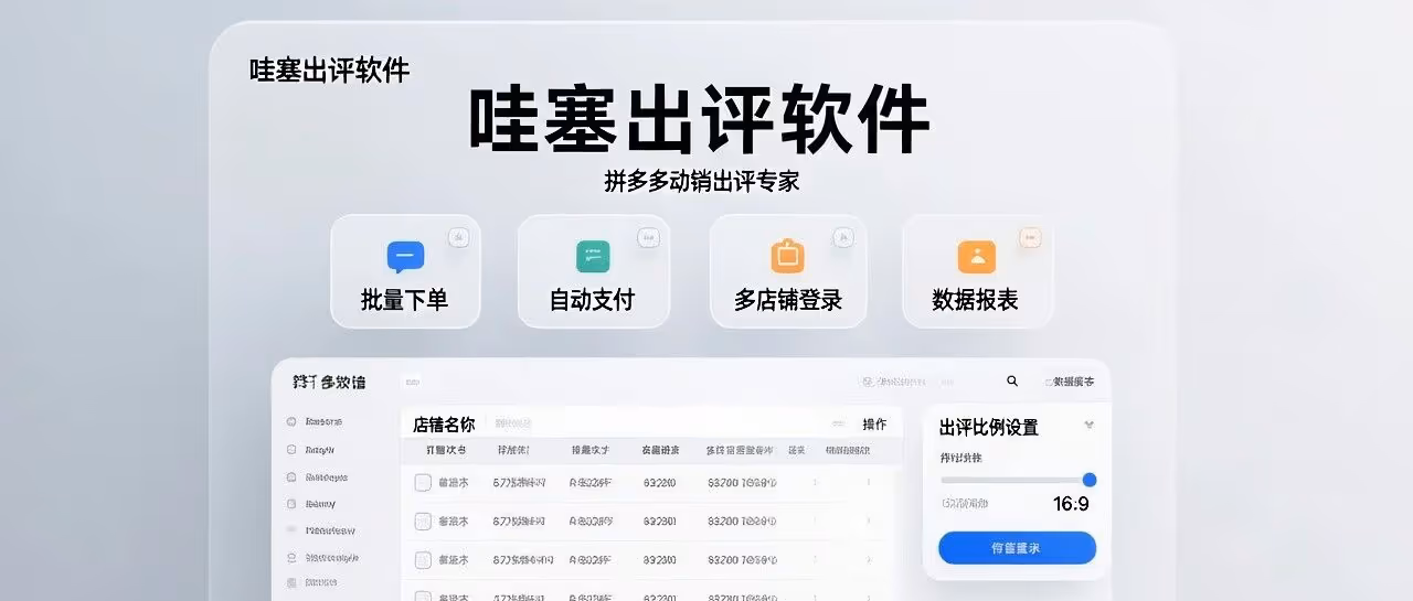 拼多多动销出评软件-哇塞出评软件-批量下单-自动支付-多店铺登录
