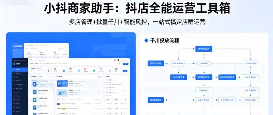 小抖商家助手：抖店全能运营工具箱｜多店管理+批量限时限量购，一站式搞定店群运营