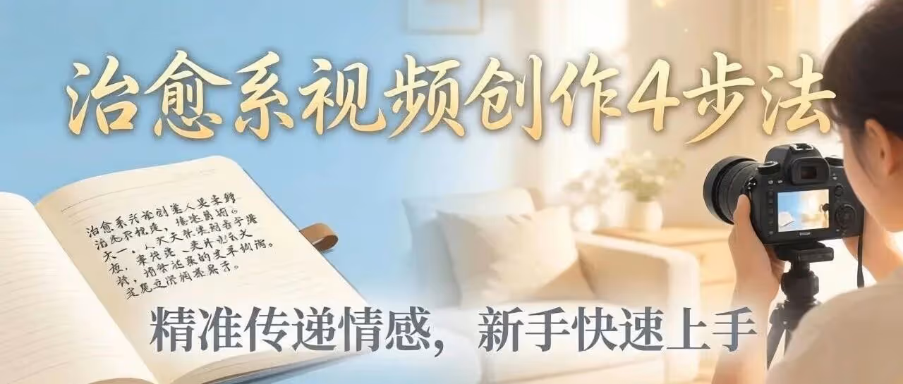 治愈系视频创作4步法：从文案打磨到画面呈现，精准传递情感，新手快速上手出优质内容（附教程）