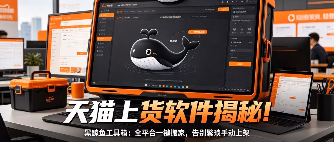 天猫上货软件揭秘！黑鲸鱼工具箱：全平台一键搬家，告别繁琐手动上架