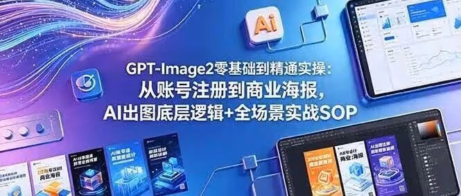 GPT-Image2零基础到精通实操：从账号注册到商业海报，AI出图底层逻辑+全场景实战SOP（附教程）