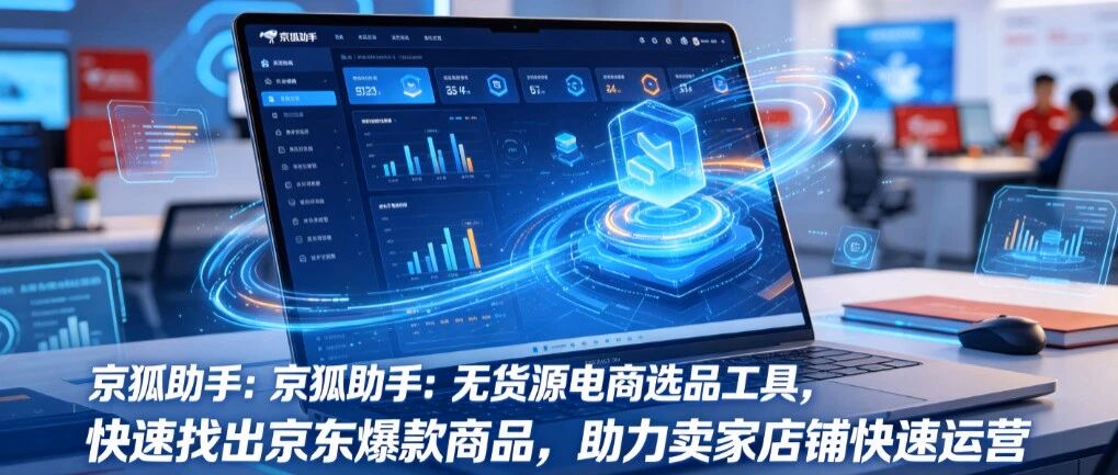京狐助手：无货源电商选品工具，快速找出京东爆款商品，助力卖家店铺快速运营