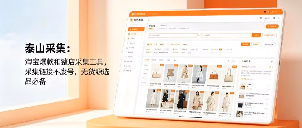 泰山采集：淘宝爆款和整店采集工具，采集链接不废号，无货源选品必备