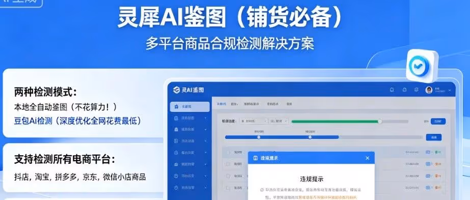 灵犀AI鉴图：全网最低价，电商铺货合规神器
