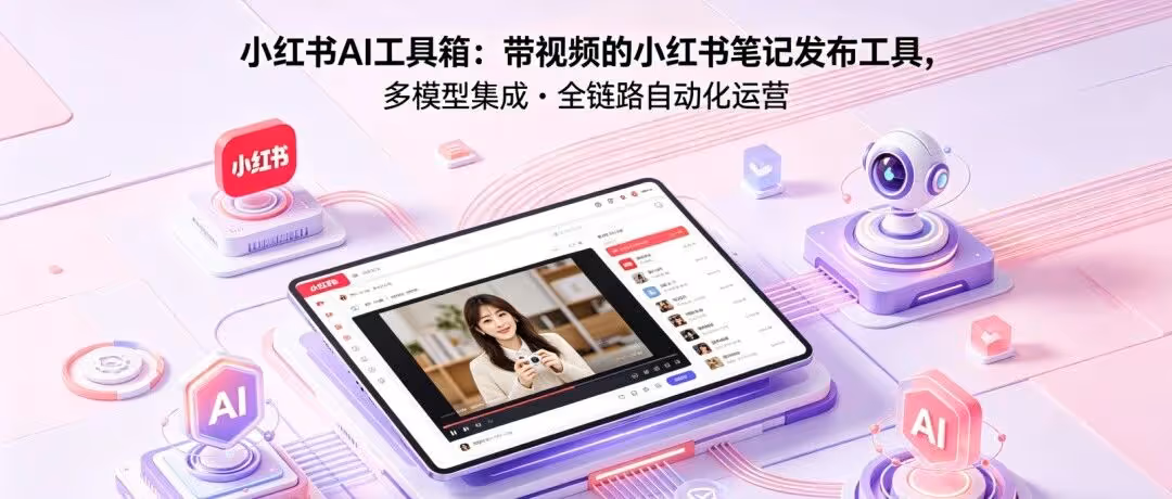 小红书AI工具箱：带视频的小红书笔记发布工具，多模型集成・全链路自动化运营