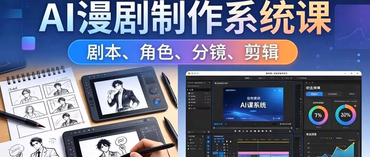 AI漫剧制作课：0基础速成，30分钟变现