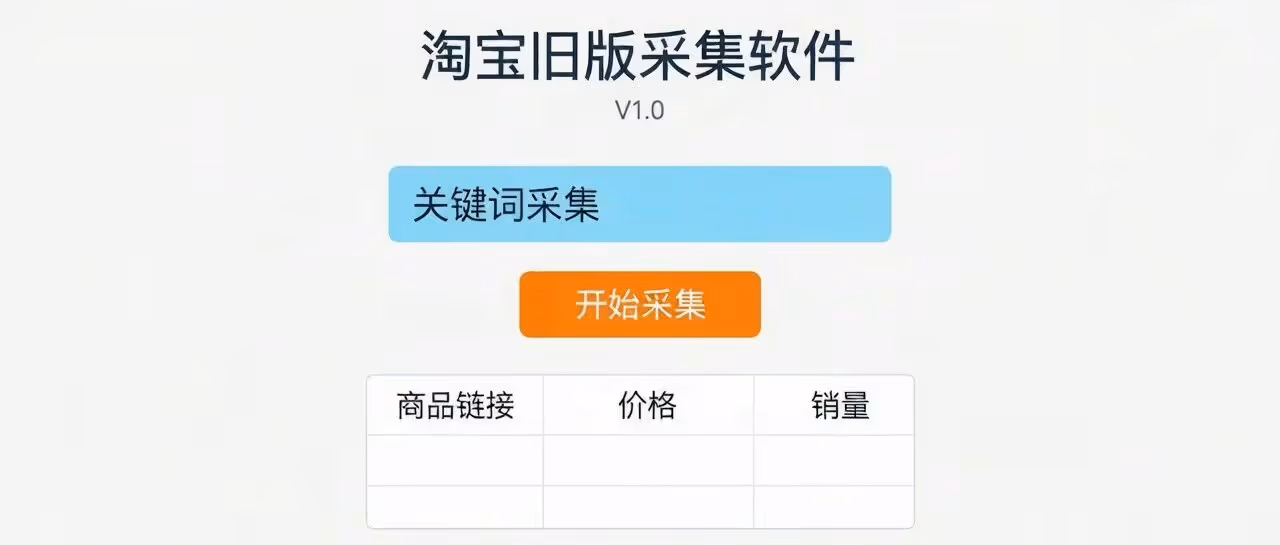 大神工具箱-淘宝旧版采集软件-关键词采集商品链接-价格-销量等信息一键获取