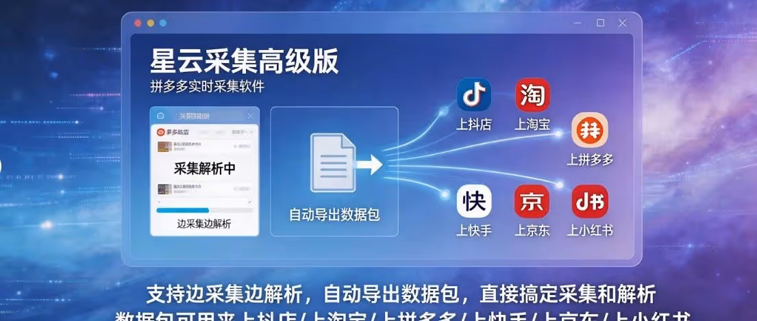 星云采集高级版｜拼多多实时采集神器，一键搞定多平台铺货