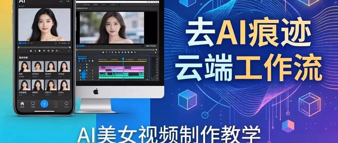 AI 美女视频去痕迹更真实，手机电脑免配置